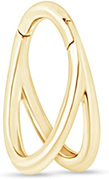 14K Solid Gold Hoop Earring for Women Dainty Huggie Cartilage Earring Helix Daith Rook Tragus Piercing Jewelry Hypoallergenic Double Hoop Nose Ring Minimalist Jewelry SINGLE HOOP