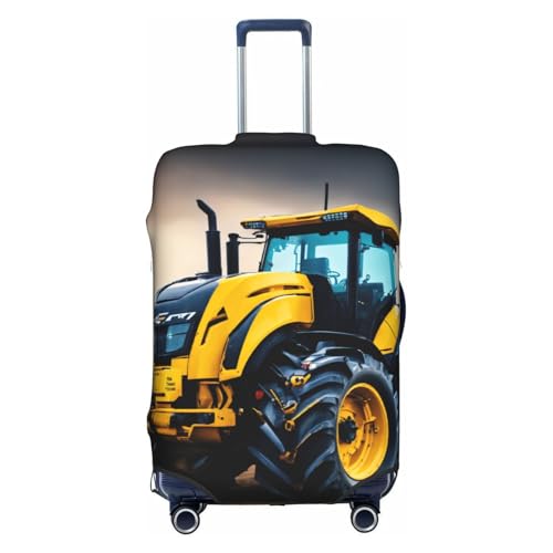 Company Farm Tractor Print Protective Suitcase Cover Washable Travel Luggage Protector with Concealed Zipper