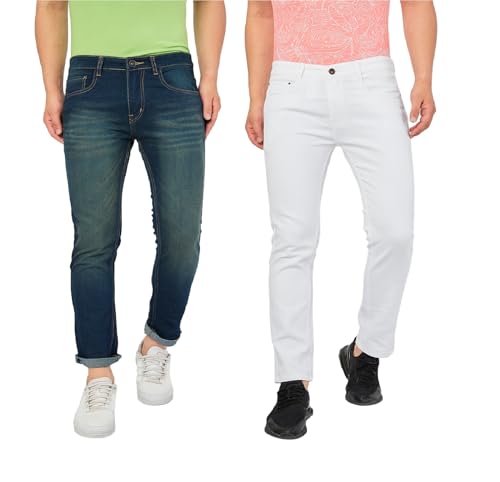 Image of Ben Martin Men's Slim Fit Mid Rise Pack of 2 Stretchable Casusal Denim Combo Jeans Pant, CMB-AU24