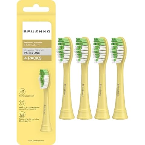 Brushmo Replacement Toothbrush Heads Compatible with Philips Sonicare One Toothbrush, for HY1100 Mango BH1022/02 Brush Head (Mango) 4 Pack Cover