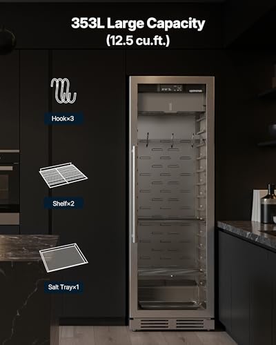 Image of Upstreman 279 LBS Dry Aging Fridge for Steaks, 353L Dry Ager for Meat, Ribeye, Lamb, Ham, Professional Dry Age Fridge for Restaurant /Bar /Kitchen, Premium Aged Beef in 21-45 Days (12.5 cu.ft)
