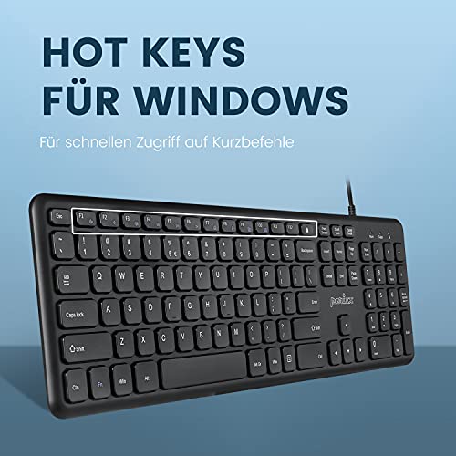 Perixx PERIBOARD-210C DE - Tastiera USB-C con