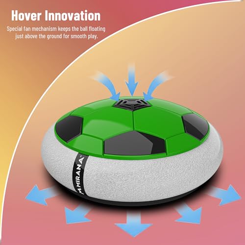 Image of Mirana C-Type USB Rechargeable Hover Football Indoor Floating Hoverball Soccer | Air Football Neon Lite | Made in India Fun Toy Best Gift for Boys and Kids (Green)