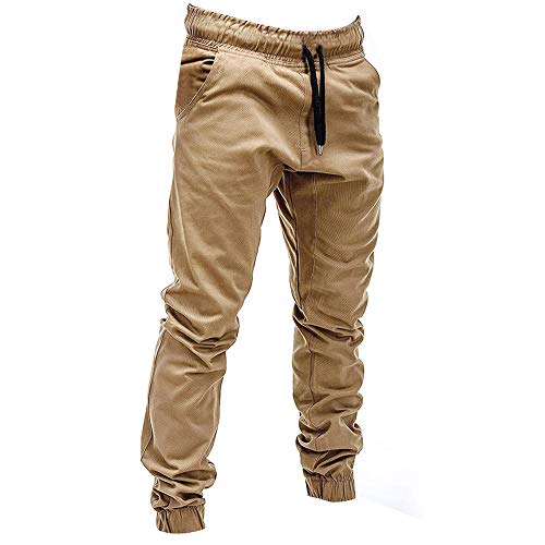 image for Fanteecy Men's Chino Jogger Pants Teen Boys Casual Slim Fit Workout Sw