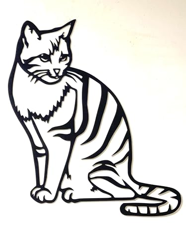 Décoration murale en bois chat noir design moderne pour chambre Boutdebois