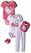 Hello Kitty Baby Girls' Core Bodysuit Bib Pant Bootie 5 Piece Set