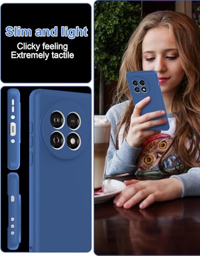 Image of DIZORO Compatible with OnePlus 13r 5G Back Cover with Upgraded Square Edges for Camera Protection Shockproof Flexible Matte Liquid Silicone Mobile Phone Case (Navy)