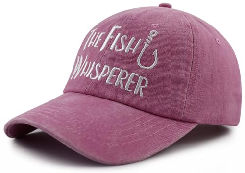 Image of GzacDeope The Fish Whisperer Hat for Men Women, Funny Adjustable Cotton Embroidered Fishing Lovers Baseball Cap
