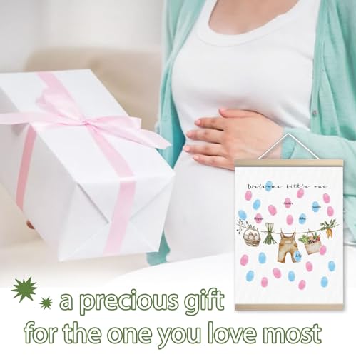 Image of Locally Grown Baby Shower Decoration, Gender Reveal Party Decorations Gifts Ideas, Baby Shower Party Supplies, Thumbprint Hanging Paintings(12x15in)
