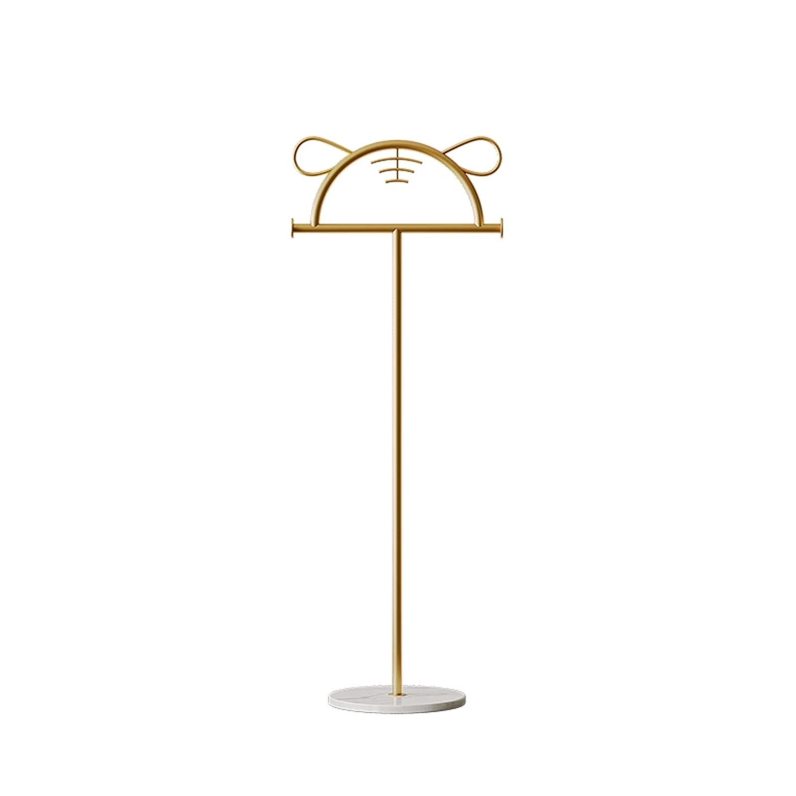Porte-manteau doré luxe sur pied au design moderne et épuré pour chambre