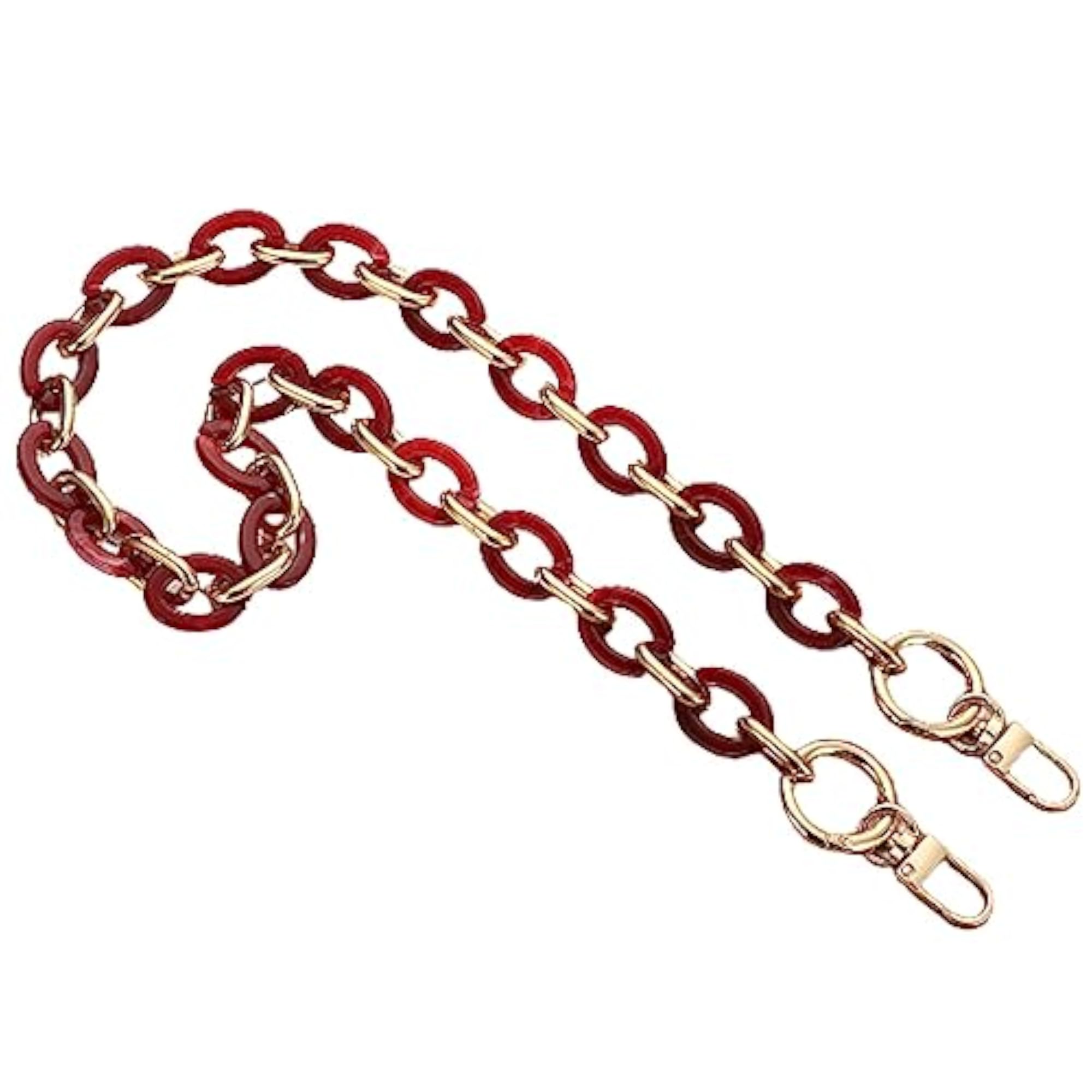 Acrylic Alloy Bag Chain Strap, Durable Replacement, Red