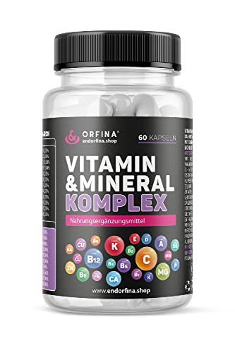 Endorfina, Vitamin B,C- und Mineralstoffkomplex 60 Kapseln, Nahrungsergänzungsmittel, Phosphor, Kalzium, Zink, Vitaminen & Mineralien Cover