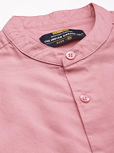 Image of The Indian Garage Co Men's Cotton Regular Fit Solid Full Sleeves Mandarin Collar Casual Shirt