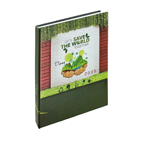 Image of TULMAN 2 Pack A5 Hard Bound 2025 Journal Diary - Let's Save The World Together Motivational Planner & Creative Writing Perfect for Students, Professionals & Gift Giving (23 x 17.6 x 1.7) CM