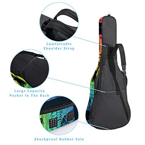 TIZORAX Housse pour guitare acoustique Motif tête de mort - Les Beatles, Paul McCartney, John Lennon, RIngo Starr, George Harrison TIZORAX Housse pour guitare acoustique Motif tête de mort – Image 4