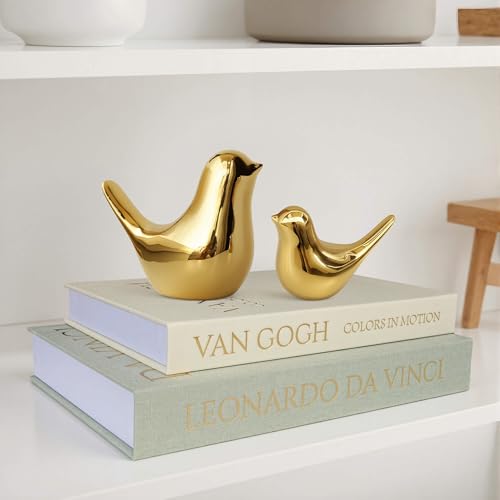 Figuras pequeñas de pájaros dorados para decoración moderna miniatura 5