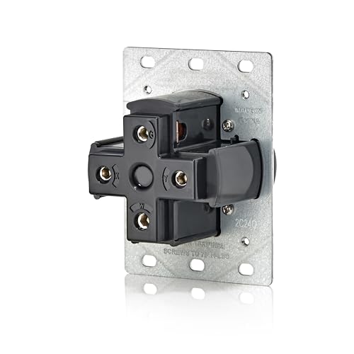 Image of Leviton 50 Amp EV Charging Receptacle /Outlet, Heavy Duty, Weather Resistant, 1450W, Black