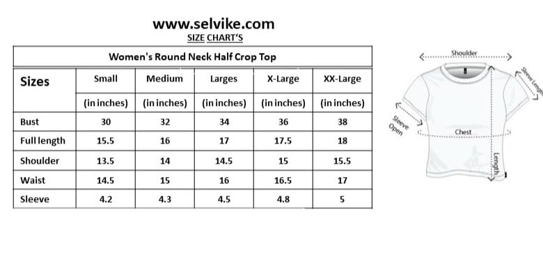 Image of Womens Round Neck Casual Solid Crop Top