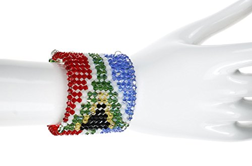 Karen Curtis Swarovski Crystal South Africa Flag Cuff Bracelet #TOP3
