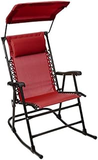 Amazon Basics Foldable Rocking Chair with Canopy - Red