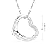 LeCalla 925 Sterling Silver Heart Necklace Open Heart Pendant Open Heart Necklace for Women Floating Love Heart Necklace 18 Inches