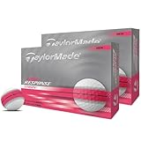 テーラーメイド(TAYLOR MADE) TMJ25 Tour Resp Stripe NEON PNK JPN dz ツアーレスポンス ストライプ ネオン ピンク ゴルフボール ホワイト ピンク (× 2)