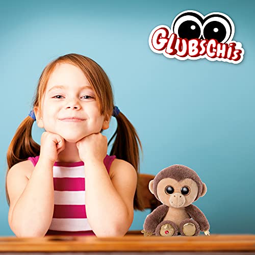 NICI 46949 Original – Glubschis Hobson 25 cm – Kuscheltier Affe mit großen Augen – Flauschiges Plüschtier mit Glitzeraugen – Schmusetier für Kuscheltierliebhaber, braun/beige, 9 cm