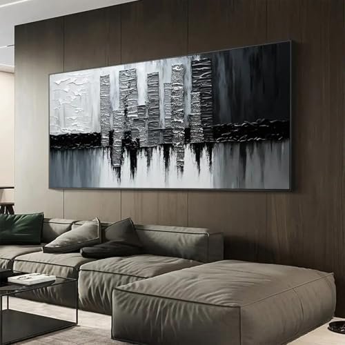 Grande peinture abstraite sur toile pour sublimer votre séjour moderne