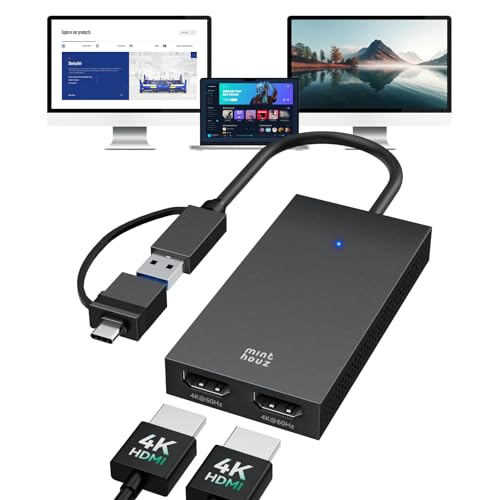 Minthouz 4K USB 3.1 Dual HDMI Splitter – DisplayLink