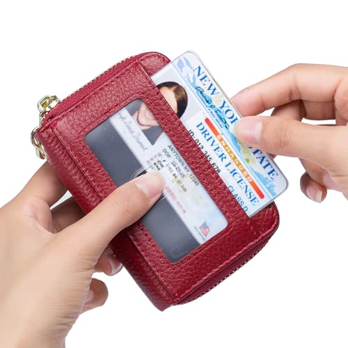 Image of imeetu Rfid Credit Card Holder,Genuine Leather Businese Card Case,Rfid Blocking Wallet for Women & Men