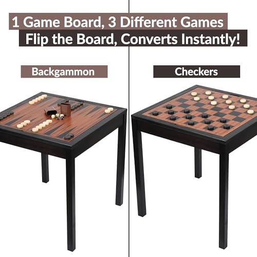 Mesa de ajedrez de madera Sterling Games 3 en 1 miniatura 5