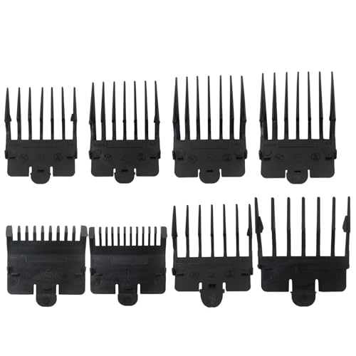 Updated Hair Clippers Guard Comb Set for PRO Barberology FX890 FX870 FX825 FX673(8 Packs, Black) by JRSHOME