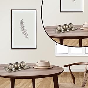 Homeroots tray and orbs balls centerpiece table decorations home decor decorative accents balls for living room coffee and dining table decor set of 3 silver decor  urban country home decor
