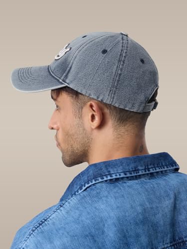 Image of The Souled Store Baseball Cap | Lightweight 100% Cotton Embroidered Logo Baseball Hat | Premium Denim Adjustable Cap for Men & Women | Stylish Casual Streetwear Hat