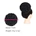 Afro Puff Drawstring Ponytail Synthetic Short Kinky Curly Wig Black Ponytail for Natural Hair Afro Buns Wrap Updo Hair Extensions with 2 Clips （5008-Black）