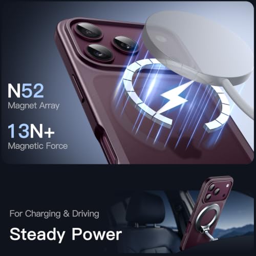 Image of JETech Magnetic Matte Cover Case for iPhone New Pro, Dark Cherry