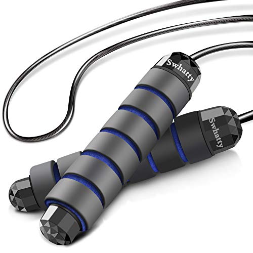 Swhatty Jump Rope, Tangle-Free Ball Bearings Rapid Speed Jump Rope, Adjustable Skipping Ropes