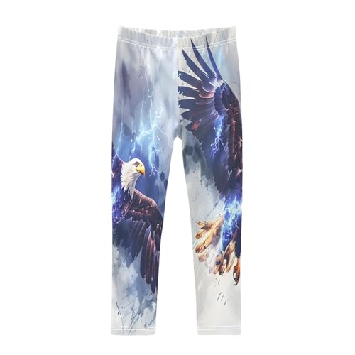 Toddler Girls Leggings Printed Yoga Pants Leggings Eagle Blue Lightning for Kids