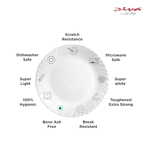 Image of La Opala Diva, Opal Glass Crockery | Coffee Mug Cylinder Regular, Set of 6 | Royal Iris, 190 ml | for Tea & Coffee | Microwave Safe | 100% Vegetarian | Extra Strong | Super Light | Super White