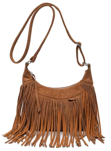 Fringe Hobo Bags Suede Women Vintage Purses Tassel Crossbody Shoulder Handbag Hippie Western Cowgirl Tote Bag