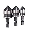 DBSUFV 3 stks 1/4″Hex 12mm 16mm 19mm Verzinkboor Power Boor Bit Set Voor Hout Metaal