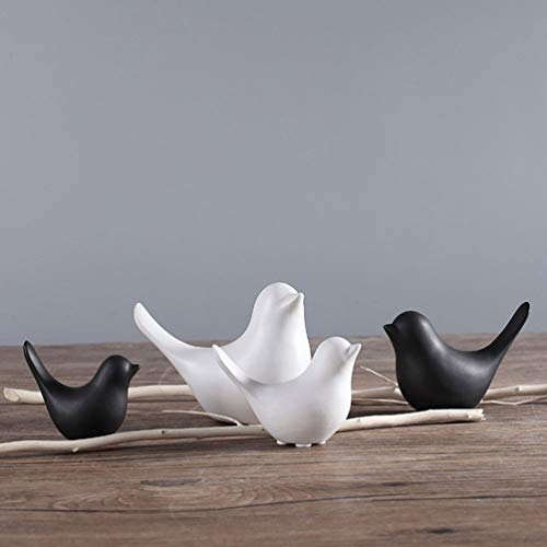 VORCOOL, set di 2 statuette in ceramica bianca per...