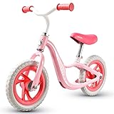 HAPTOO Balance Bike 12'' for 2-6 Years Old, Toddler Balance Bike with Adjustable Seat Height and...