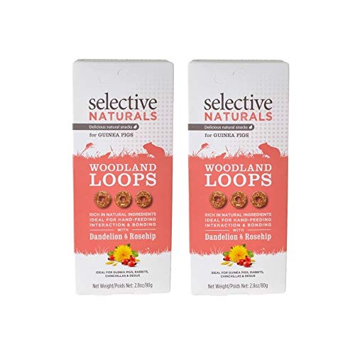 Supreme Petfoods 2 Pack of Selective Naturals Woodland Loops Guinea Pig Treats 2.8 Ounces each with Dandelion and Rosehip