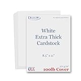 Extra Thick Cardstock - 100lb Cover (270gsm) - Blank White 8.5 x 11 - Heavyweight Printer Paper for Inkjet/Laser - 50 Sheets Pack