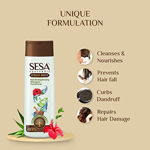 SESA Ayurvedic Strong Roots Hair Care Combo (Oil and Shampoo + Conditioner) | Complete Hair Care Regimen | Hair Oil - 100ml & Shampoo + Conditoner... - Image 5