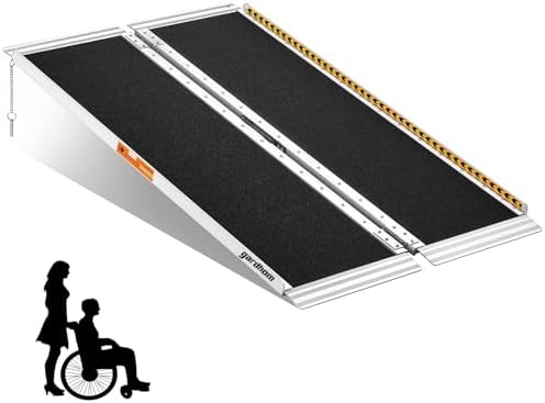 Wheelchair Ramp 4FT, gardhom 800 Lbs Aluminum Portable Folding Handicap Ramp Wheel Chair Ramp for Home Steps Threshold Doorways Stairs Curbs Scooter