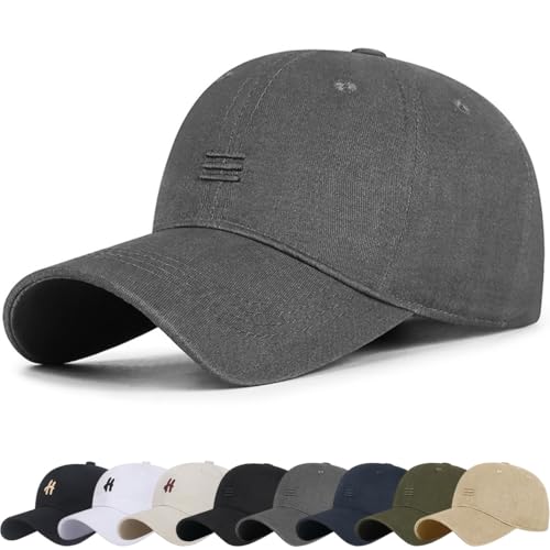 Gorra de béisbol Ajustable de algodón de Estilo Vintage 6 Pannels Plain Solid Color Hat Ajustable con Visera Curva Gorro de Verano Transpirable con Hebilla Metálica Ligera Cómoda y con Estilo
