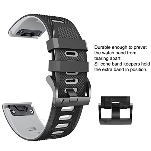 Bracelet montre Garmin Fenix 6X et Coros Vertix 2 en silicone doux anti-irritation 26mm - 8