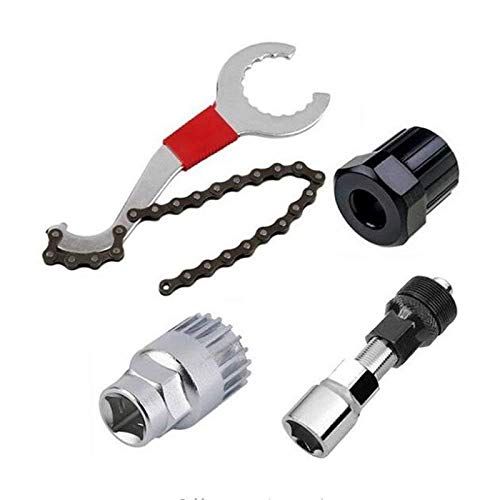 PopHMN Juego de Herramientas de Cadena de Bicicleta, Kits de Herramientas de reparación de Bicicletas Kit de reparación de Cadena Conector del Extractor de Cadena con Extractor de piñón Extractor